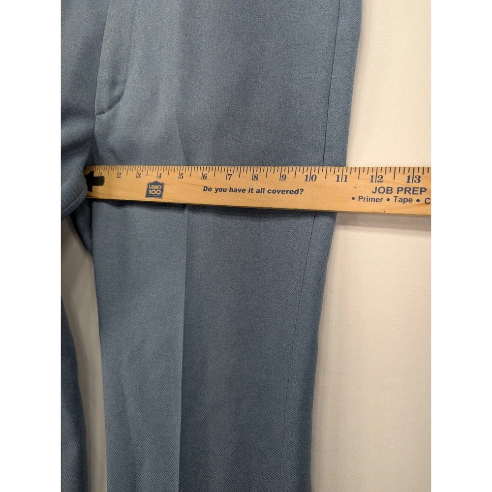 Vintage Western Slacks Blue Slate Straight Leg High Rise‎ Trousers 32x30